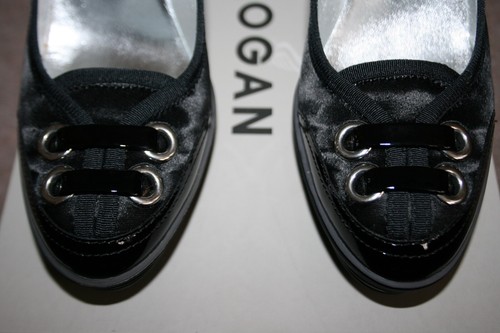 NEW HOGAN Shoes OPTY Platform Heels Black Patent Leather/Fabric UK5.5/EU38/US8 - - Picture 8 of 11