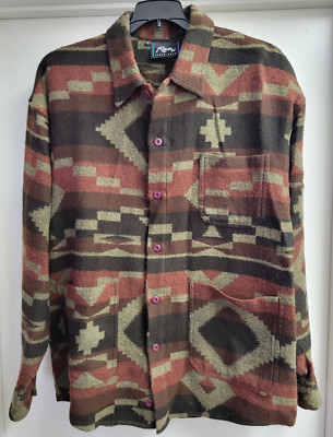 Vintage Roper Range Gear South Western Jacket Size Large Black Grey Burgundy