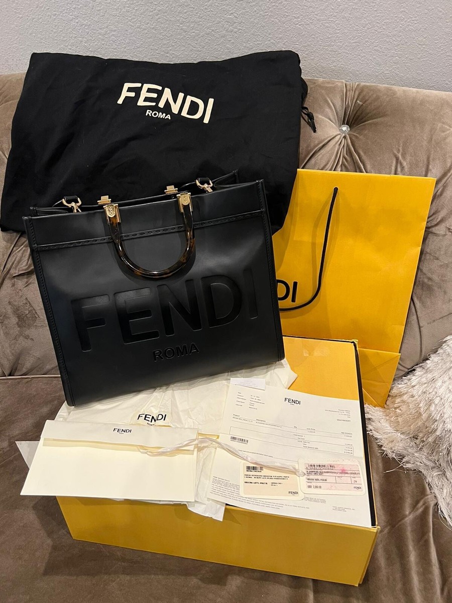 Fendi Sunshine Tote Medium Black Leather | eBay