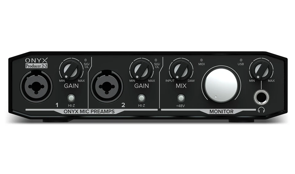 Mackie Onyx Producer 2.2 2x2 USB Audio MIDI Recording Studio Interface + Stand - Image 2 of 4