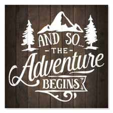Adventure Begins Inpiration Camping Rustic Looking Wood Sign B3-12120061002