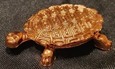 Chinese Feng Shui Pure Copper 1.5 Inch Tortoise Turtle Good Lucky Charm Wealth