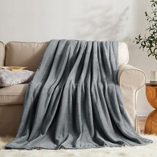 New Extra Large Fleece Blanket Super Soft Reversible Bed Sofa Throw Double King