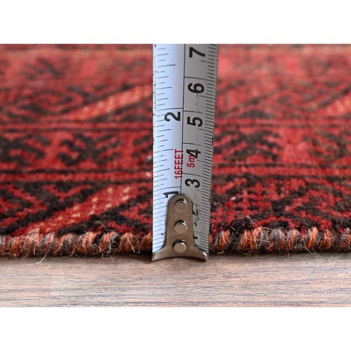 3'3"x6' Red Vintage Zoroastrian Balooch Hand Knotted Pure Wool Oriental Rug R866 - Picture 6 of 7