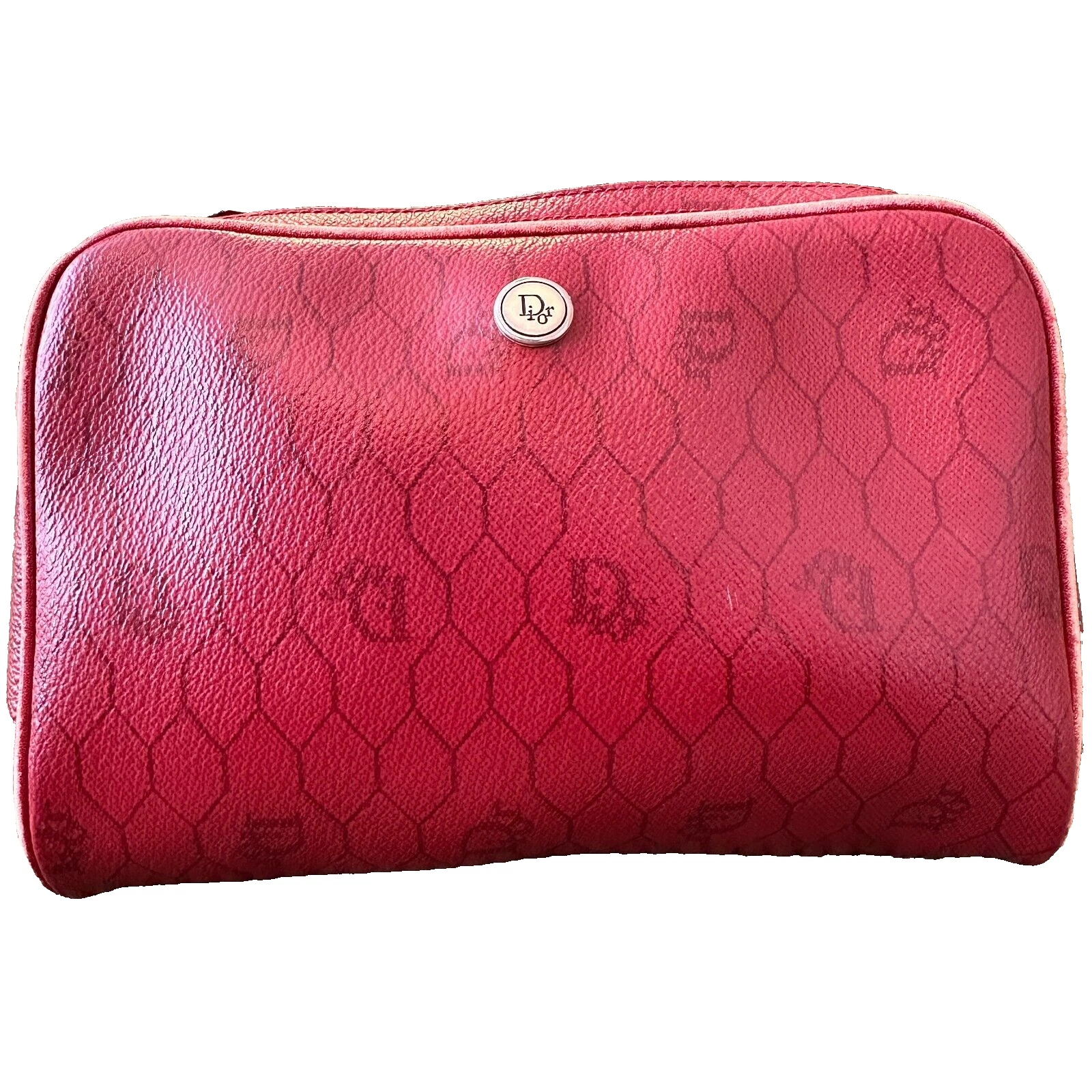 Sac bandoulière Dior rouge PVC vintage nid d'abeille authentique du JAPON