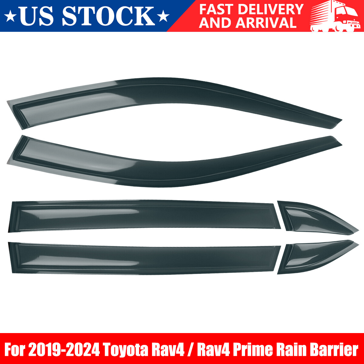 Fits For Toyota Rav4 2019-2023 2024 Vent Visor Deflector Window Rain Guard Shade