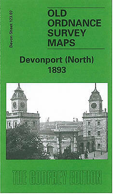 MAP OF Devonport (North) 1893: Devon Sheet 123.07 by Richard Oliver NEW