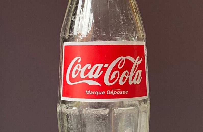 Rare Original Vintage Retro Coca Cola Glass Shaped Bottle Morocco