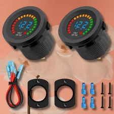 2x Waterproof Car Battery Meter Voltmeter LED Digital Display Voltage Gauge 12V