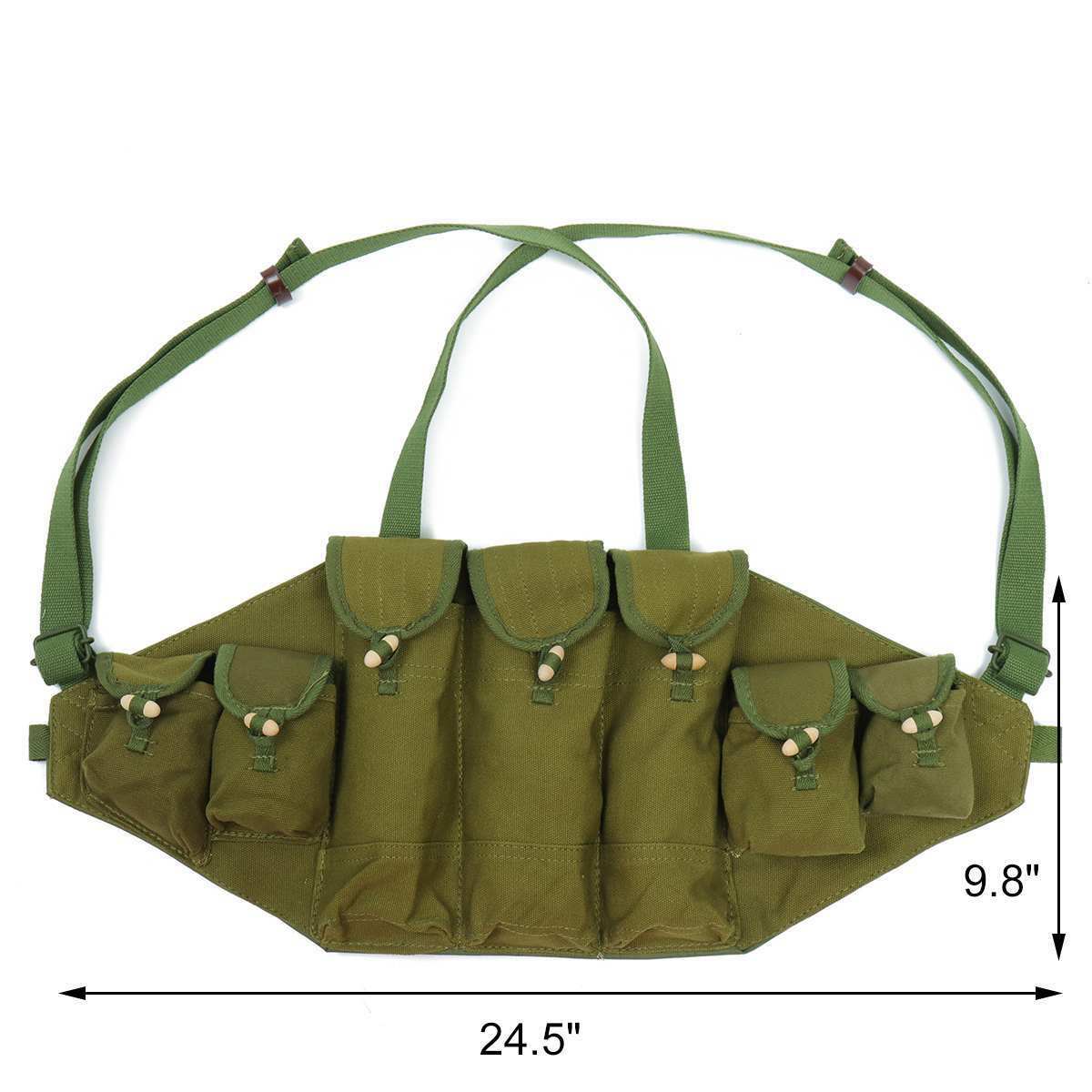 Vietnam War Chinese Army Canvas Type 56 Chest Rig Ammo Pouch Vest Mag