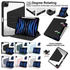 For iPad 5/6/7/8/9/10/11th Gen A16 Air Pro Smart Rotate Case Stand Leather Cover