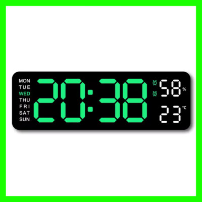 12inch Smart Mute LED Electronic Wall Clock Modern - Night Alarm Minima