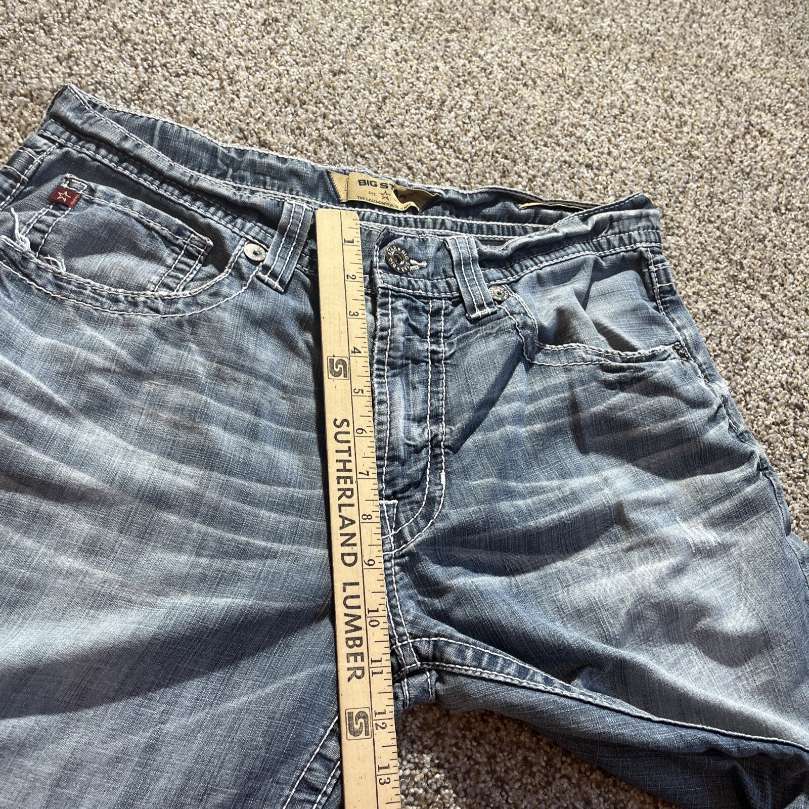 Big Star Pioneer Bootcut Jeans Men's Size 34L Blue Denim Stretch 33 X 29.5 - View 11