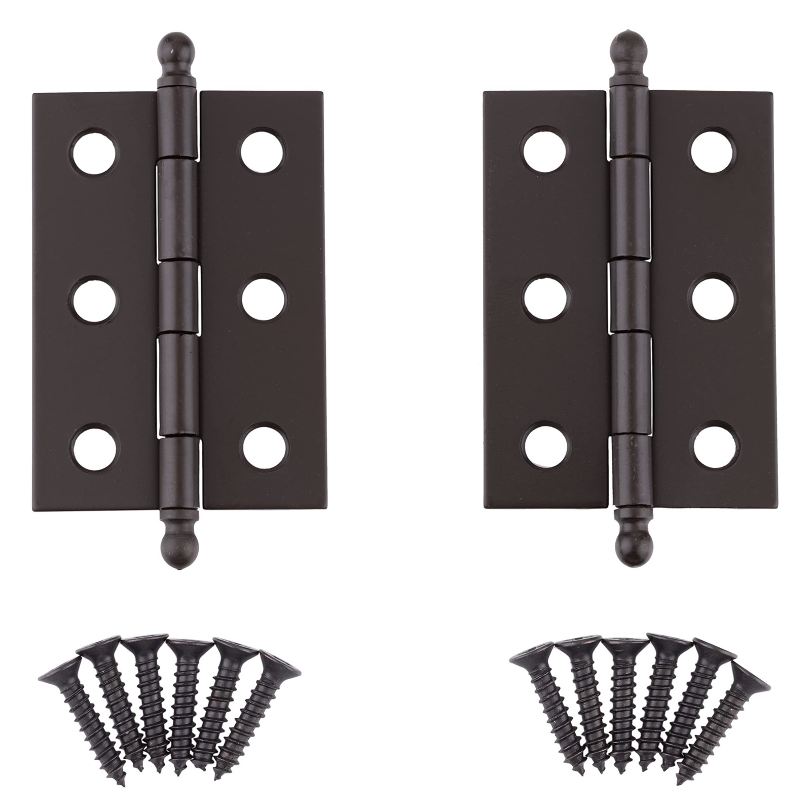 Oil Rubbed Bronze Plated Butt Hinges with Ball Finials | 2