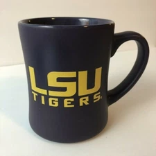LSU 16 Oz Coffee Mug Cup RFSJ Inc. Louisiana State University Matte Purple Gold