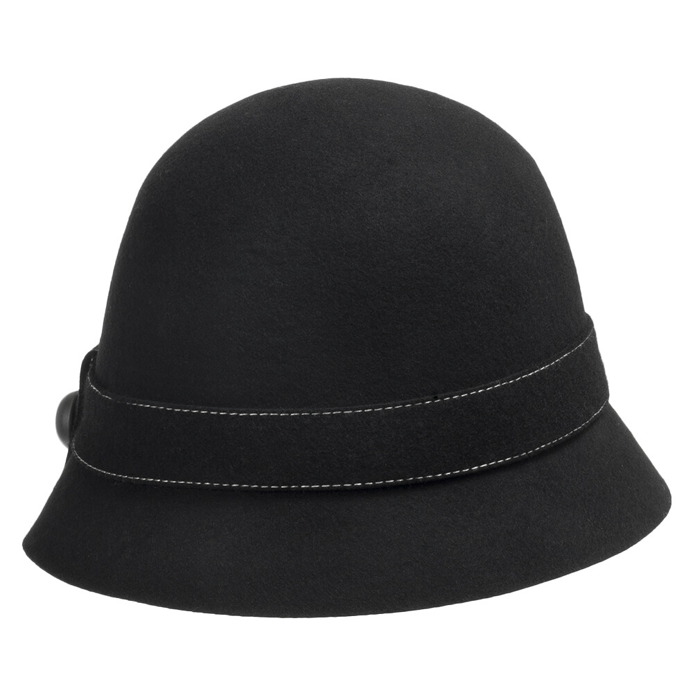Ultrafino Elle Wool Felt Classic Vintage Style Cloche Bucket  display picture 2