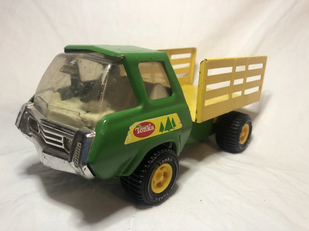 VINTAGE TONKA TOY TRUCK PRESSED STEEL FOREST FORESTRY TILT BED