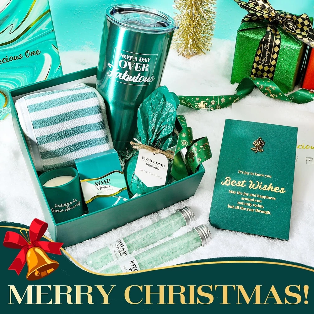 Tumbler & Fuzzy Socks Gift Set – Pampering Bundle with Scented Shower Gel, 20oz