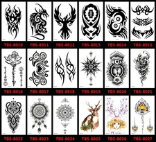 8 X Temporary Tattoos Body Arm Tattoo Sticker Half Sleeve Fake Waterproof US 