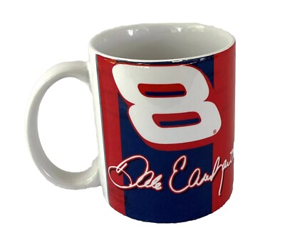 Dale Earnhardt Jr. Coffee Cup Mug Tea #8 Race Car Racing Red Blue 8 Oz