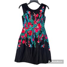 Eliza  J Fit and flare Black  Floral Dress