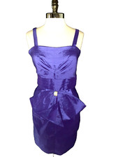 R&M RICHARDS Size 16 Sheath Dress Purple Shiny Rhinestones Sleeveless Stretch