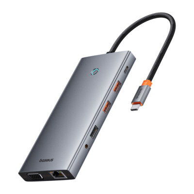Baseus PortalJoy USB-C Hub 13-in-1: HDMI/DP/VGA/USB/PD/Grau