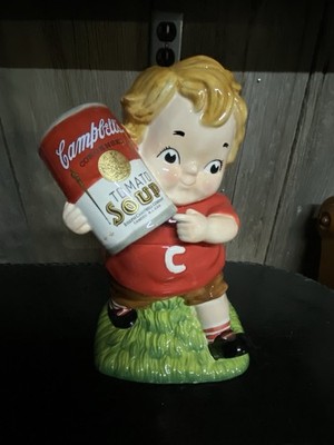 Campbell's Cookie Jar Boy Kid w/Can of Tomato Soup 13'' Advertising Memorabilia