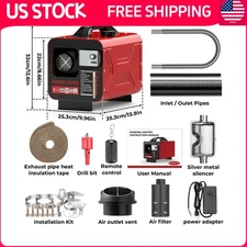 Diesel Air Heater 8KW 12V 24V bluetooth App LCD Remote + 110-245v Volt Converter