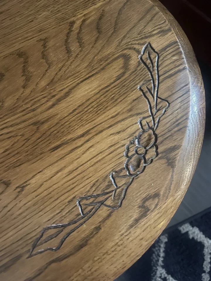 Piano Stool Marble Ball Claw Foot Wood Carved Antique Adjust Spin Seat 18 to 24” - Image 2 of 4