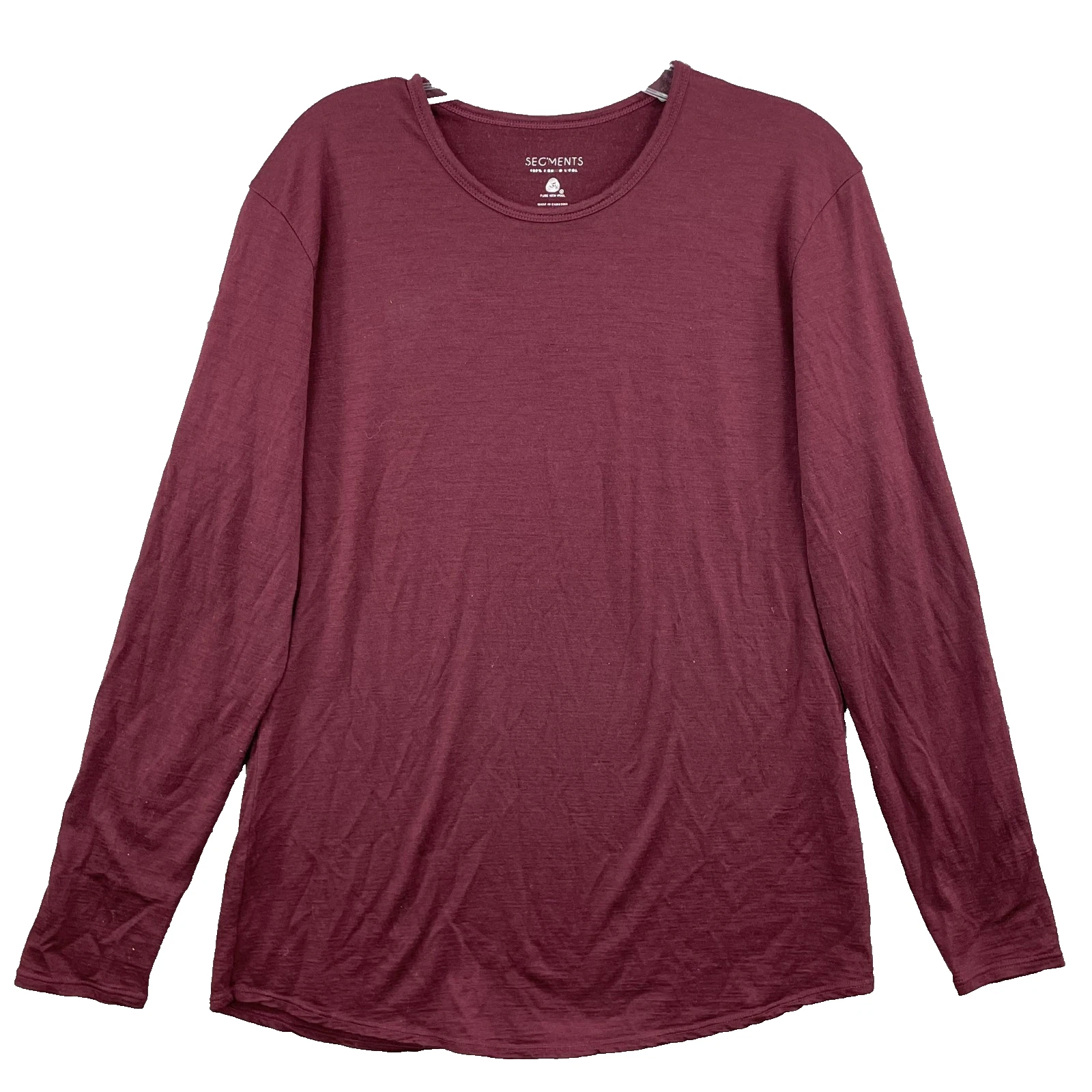 Segments Shirt Women's XL Red 100% Merino Wool Baselayer Outdoor Hiking Ski