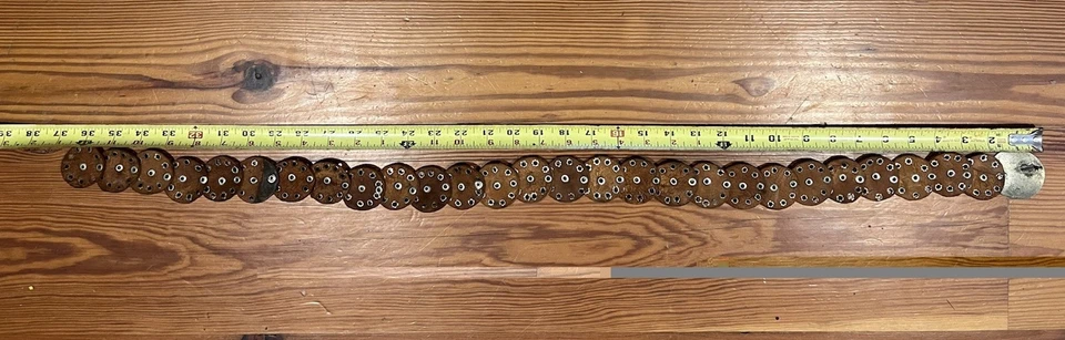 VTG Moroccan Chestnut Brown Leather Belt Silver Conchos Geometric Sz S/M Western - Image 2 of 4