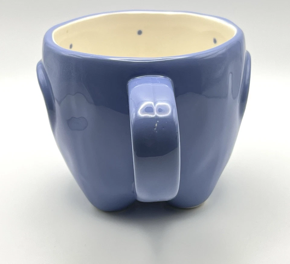 Taza elefante Tag 3D en azul periwinkle con interior de lunares Foto 4 de 4