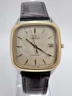 Vintage Near Mint 1980’s Omega Seamaster Quartz  Linen Dial Squared Men’s Watch