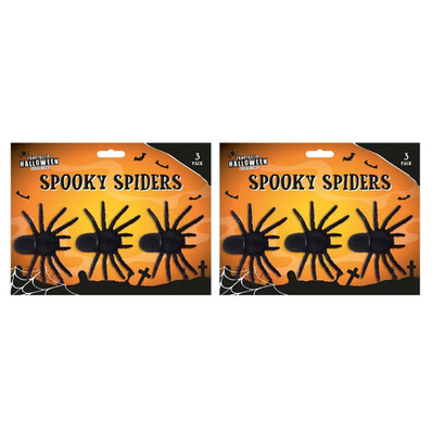 2x Spooky Spinnen Dreierpack Halloween Deko gruselig Krabbel Requisite Indoor