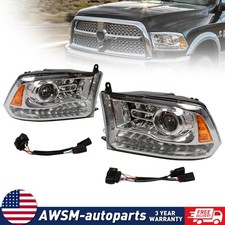 Upgrade Style Projector Headlights Headlamps For 2009-18 Dodge Ram1500 Led Drl
