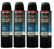 4-Pack Dove Men Care COOL FRESH Antiperspirant Deodorant Body Spray 150ml 5.0oz