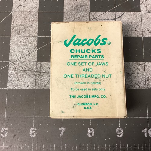 JACOBS CHUCK USA U14N REPLACEMENT JAWS & NUT FOR 14N CHUCK 07432 (LNN23Z) - Afbeelding 1 van 3