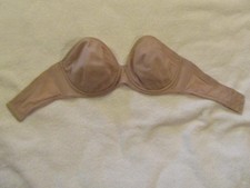 Simone Perele Bra 32E (32DD) Strapless Beige Underwire 118302 France