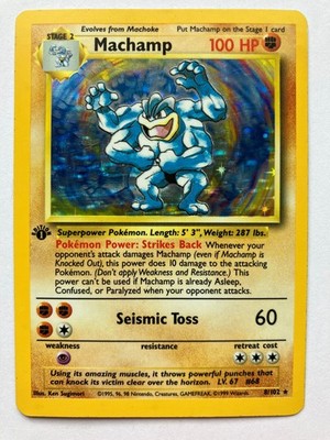 Pokemon Karte Machamp 8/102 Base Set 1st Edition Holo Rare WOTC Englisch