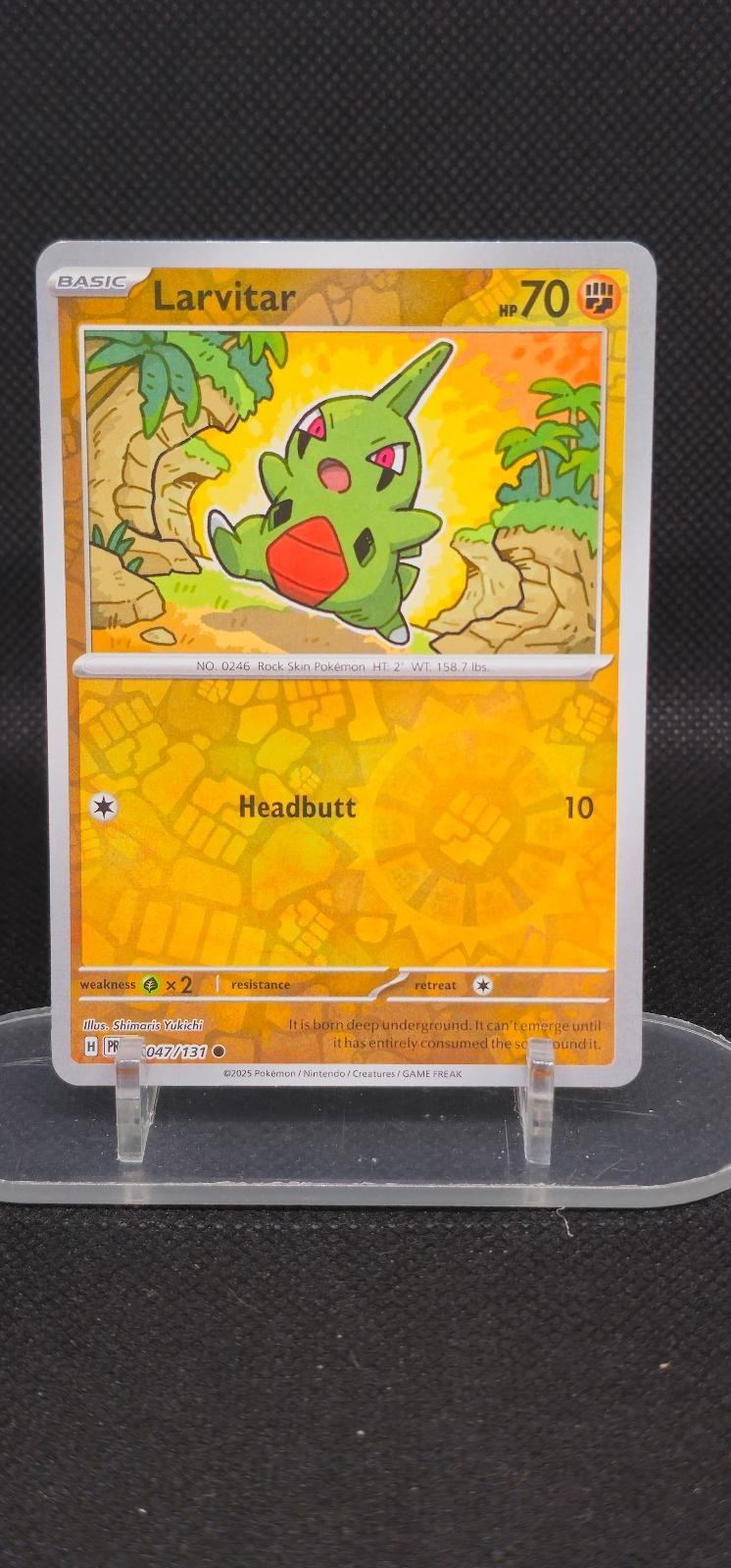 Larvitar 047/131 Common Prismatic Evolutions Pokemon Reverse Holo Lightly Played