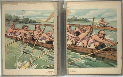 Photo:Alton B. Parker Theodore Roosevelt 1904 Puck Race Rowing Cartoon