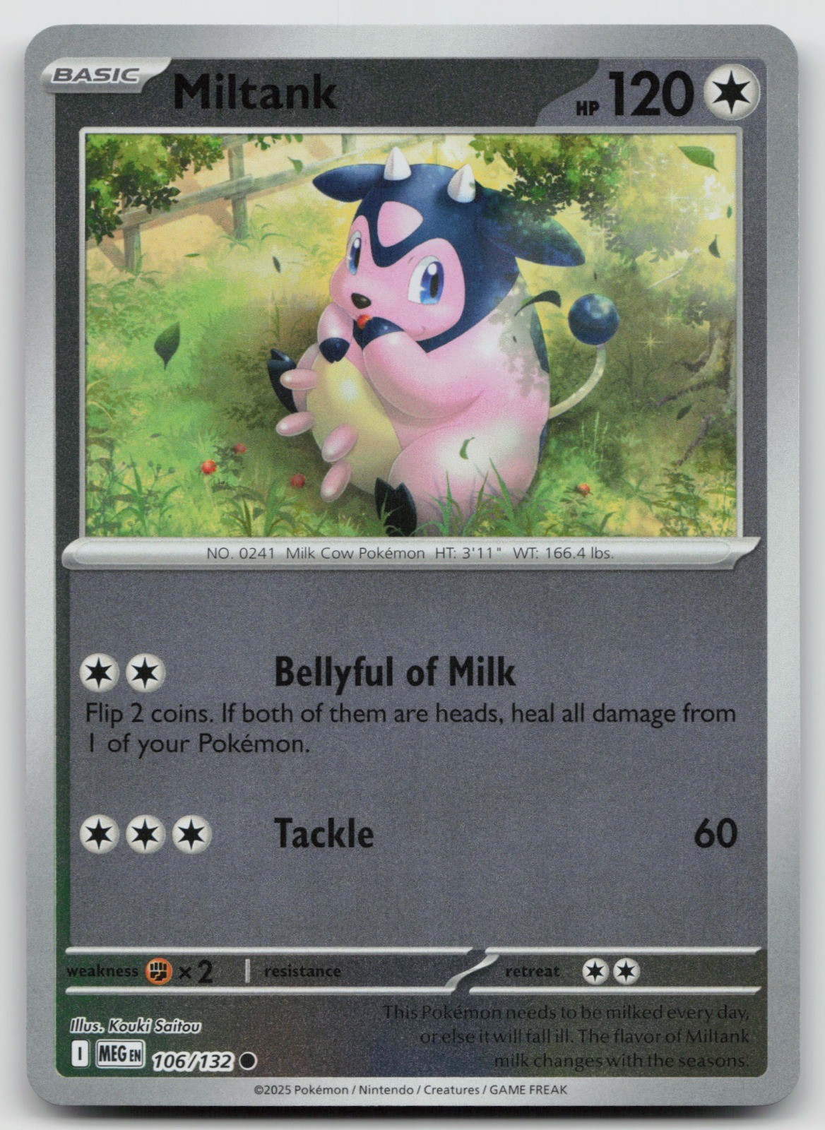 Miltank Reverse Holo 106/132 ME01: Mega Evolution Common NM