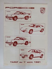 PORSCHE Tarif des 924-911-928 Coupé Targa Turbo  Brochure Prospectus de 8/1981