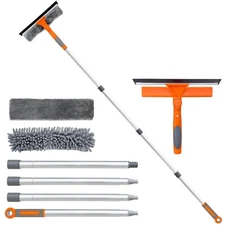 Professional Window Squeegee Cleaner, 2 in 1 Shower Squeegee with Extension P...