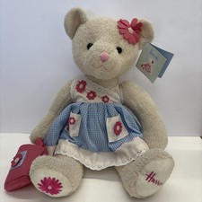 Harrods Teddy Bear Plush Stuffed Floral Spring Toy embroidered Foot 14"