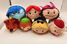 Lot of 7 Disney Plush Tsum Tsum Ariel Peter Pan Captain Hook Alice In Wonderland