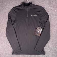 Spyder Active Sweatshirt Mens S Black Pullover 1/4 Zip Stretch Performance NEW