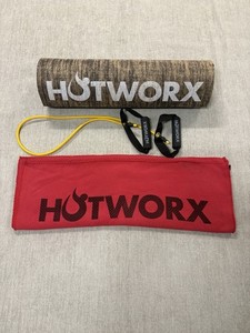Hotworx Bundle Yoga Mat + Grip Towel Red + Resistance Cable EUC