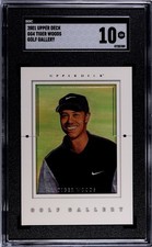 TIGER WOODS 2001 UPPER DECK GOLF GALLERY SGC-10 GEM-MT ROOKIE RC CARD#GG4